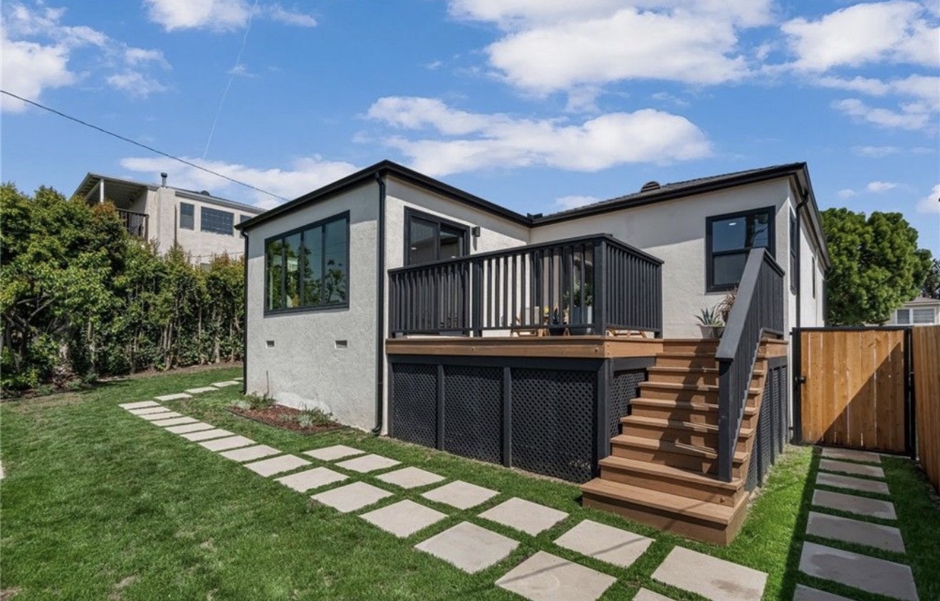 Private backyard and deck at the View Park–Windsor Hills home