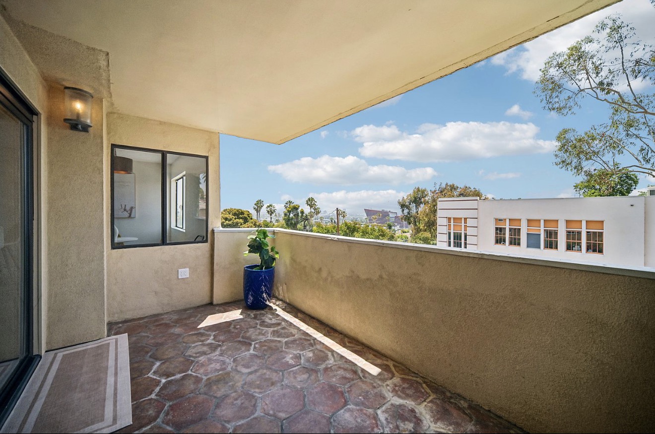 Private West Hollywood balcony with neighborhood view