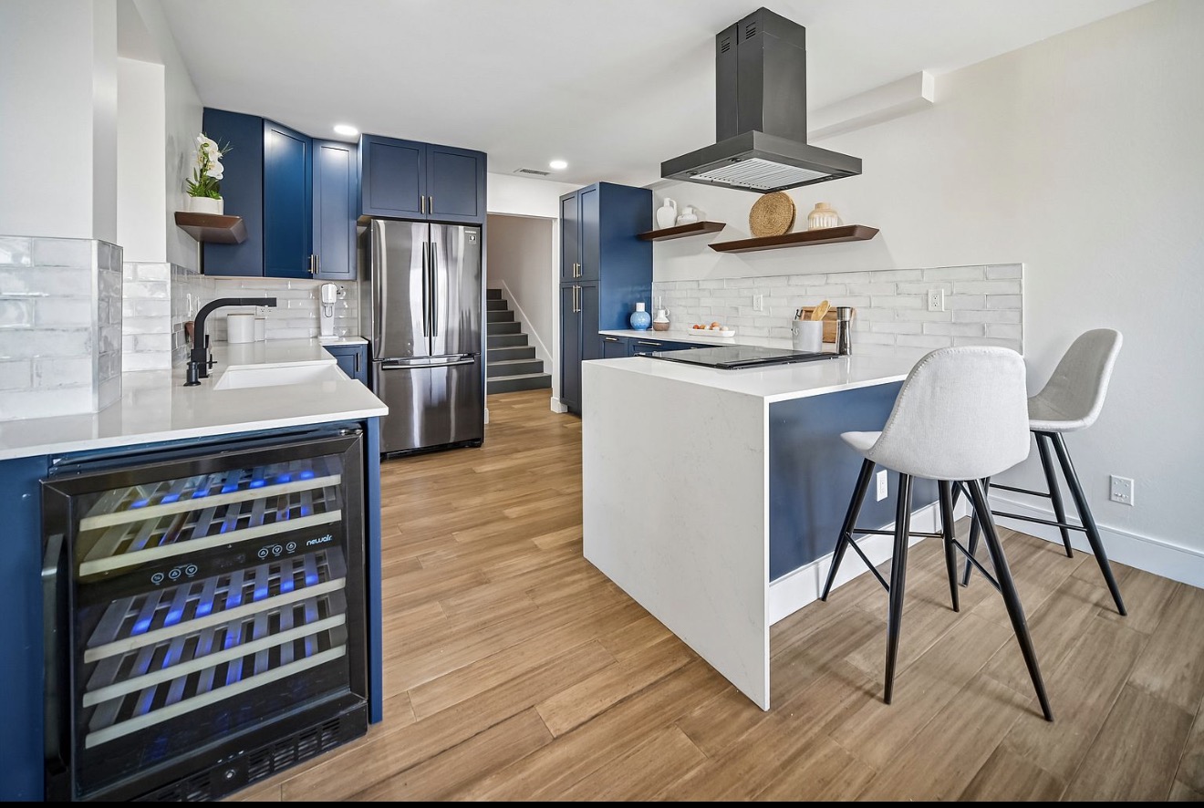 Open-concept West Hollywood kitchen and dining area