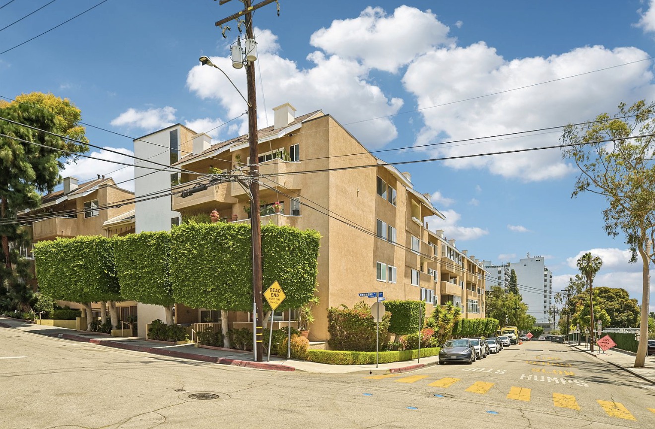 Exterior of the West Hollywood condominium building