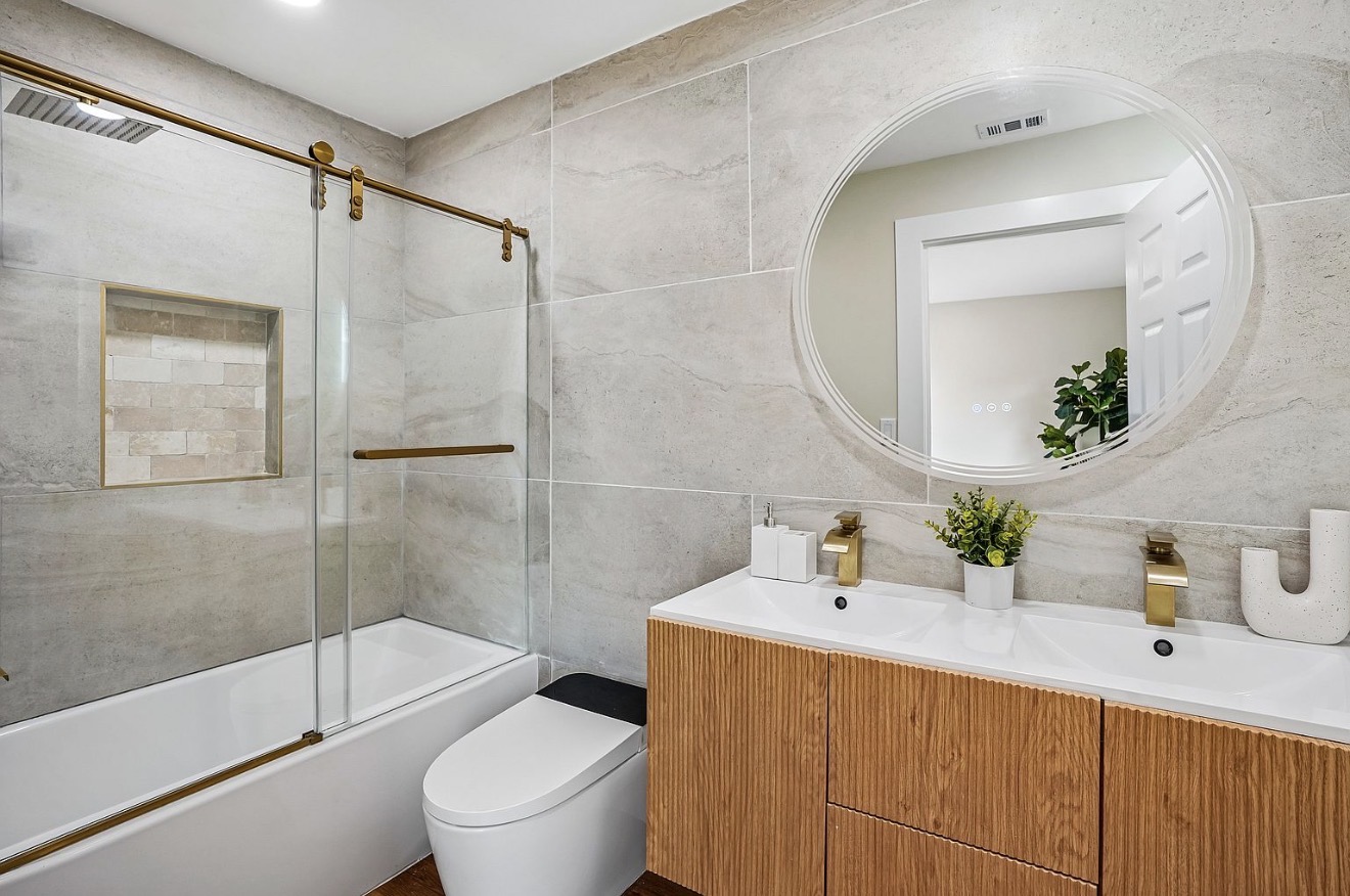 Renovated primary bathroom in the Westchester residence