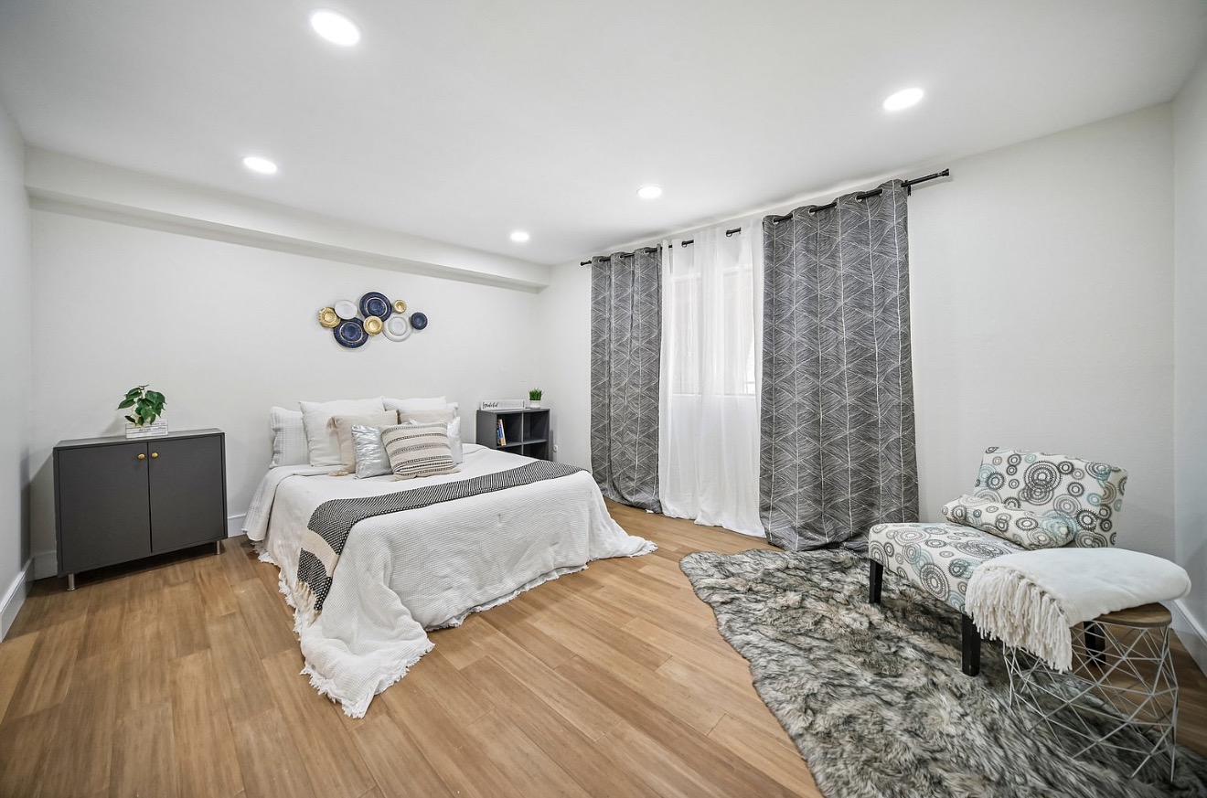 Bright bedroom in the West Hollywood residence