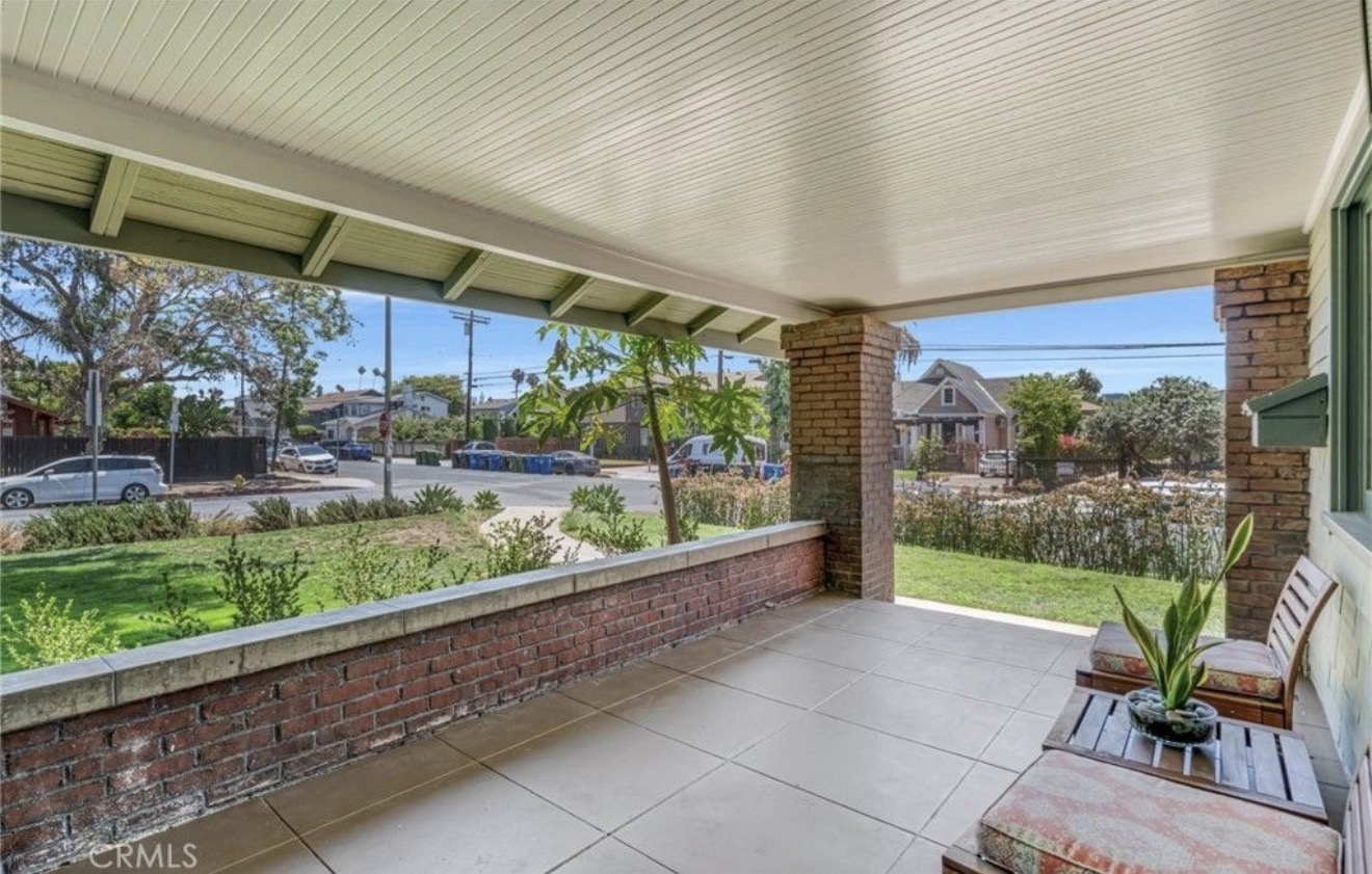 Renovated Los Angeles Craftsman covered front porch